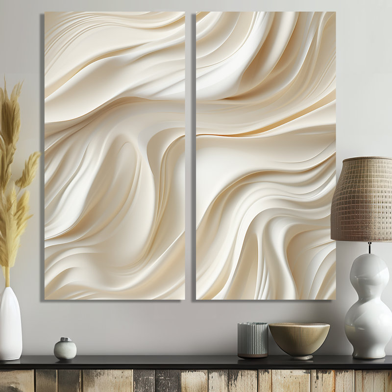 Sculptural Elegance - Art mural abstrait grand, 32" H x 32" W, Wrapped Canvas, Does Not Apply