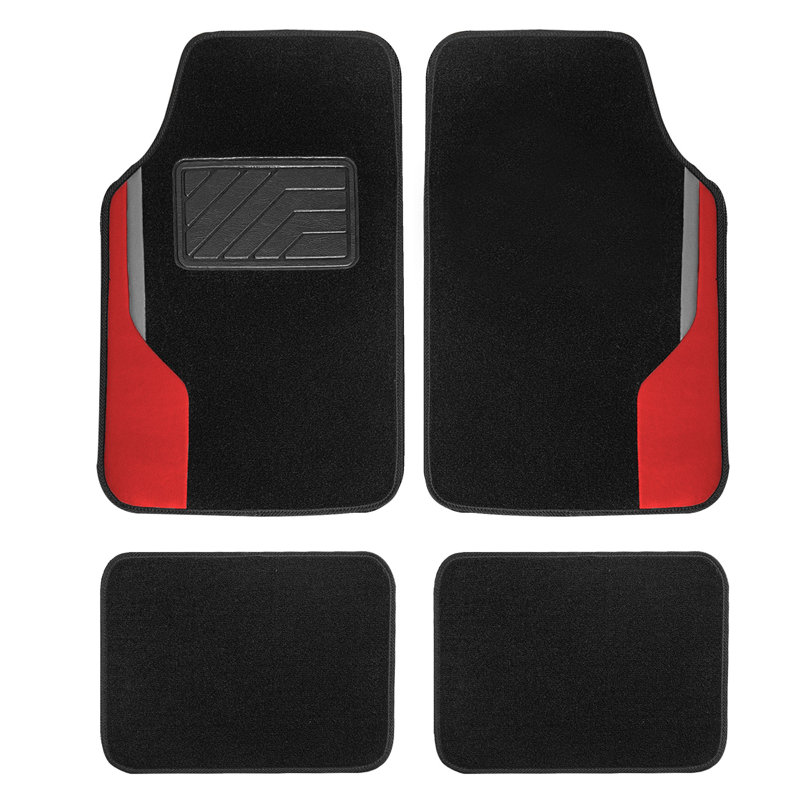 Ensemble complet de tapis antidérapants pour voiture Anara, Rouge