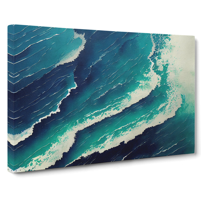 Ocean Watercolour Vol.2 - Wrapped Canvas Print, 35cm H x 50cm W x 3cm D