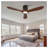 52 Inch Low Profile Ceiling Fan with Light and Remote Control, Indoor/Outdoor Flush Mount Ceiling Fan with Solid Wood Blades, Dimmable LED Lighting, Quiet Reversible DC Motor, Black