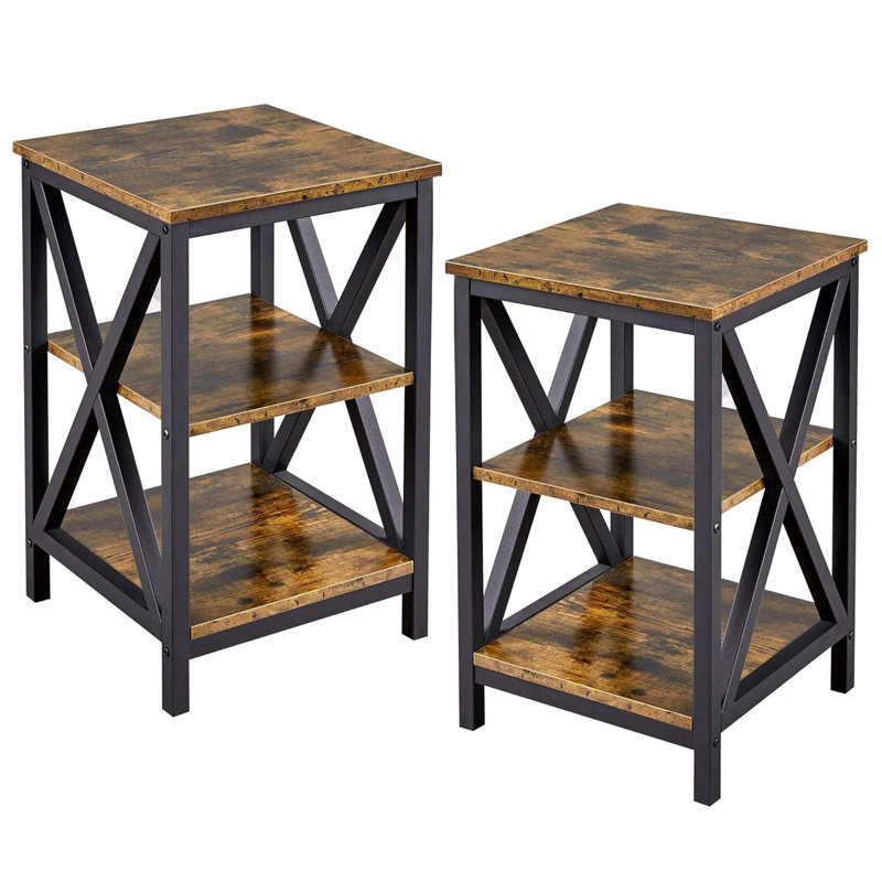 Hunker End Table Set, Rustic Brown/Black