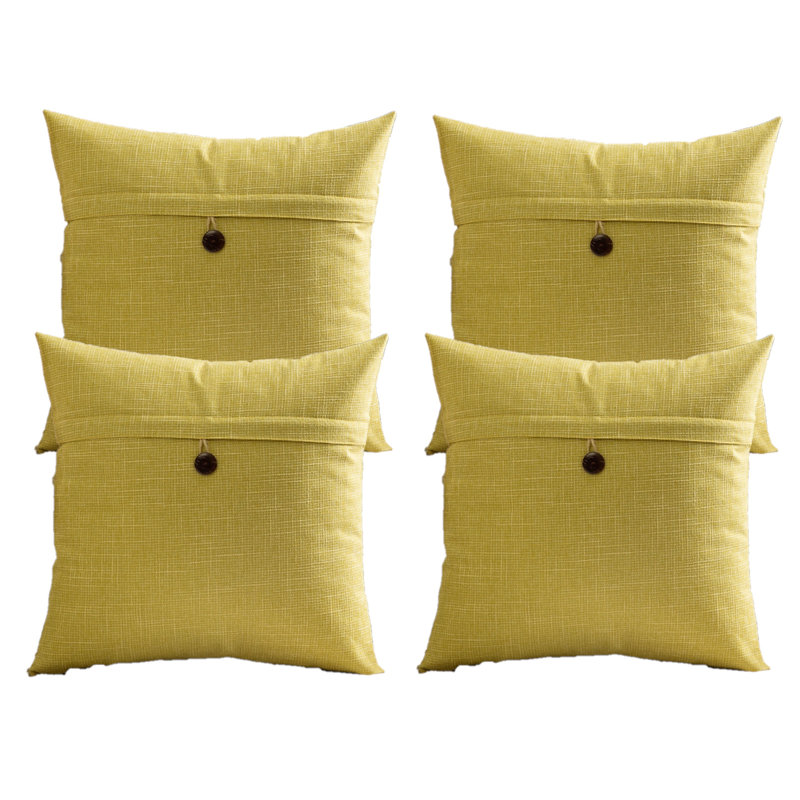 Housses de coussin rétro à un bouton, Jaune