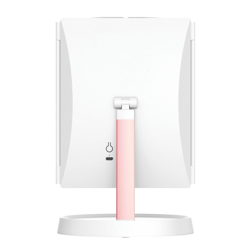 Infinity Trifold LED Makeup Mirror with 2x and 3x Magnification, Adjustable Mirror, Cordless Use