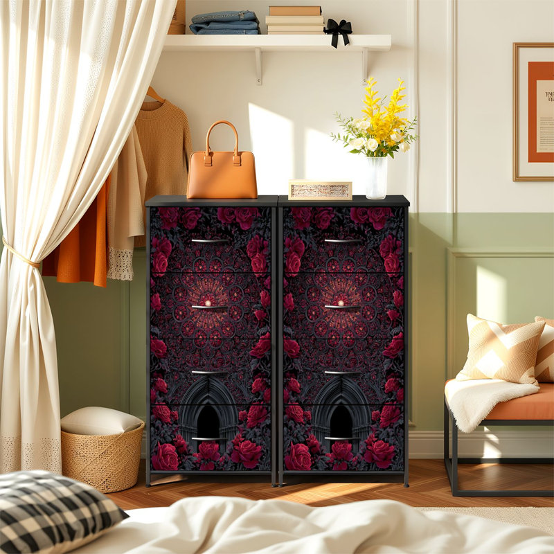 Commode à 4 tiroirs avec rangement vertical