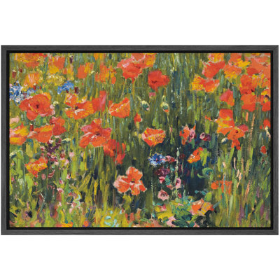 Champ de coquelicots sauvages, illustrations de paysages impressionnistes, campagne française rustique