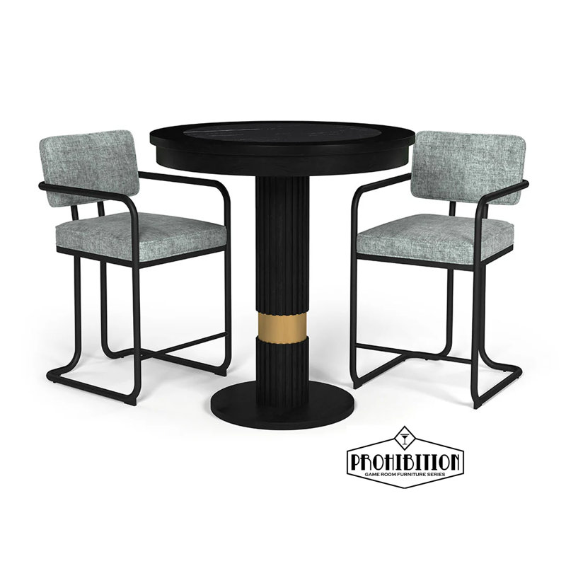 Prohibition Series 30" Pub Table By RAM Game Room, Black