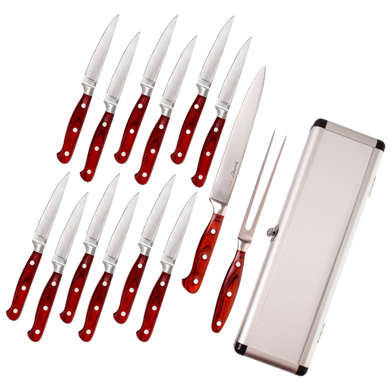 Pakka Wood 15Pc Steak & Carving Set