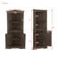 Grande armoire d'angle avec portes pour le salon, la salle de bain, la salle à manger ou la cuisine, noyer foncé