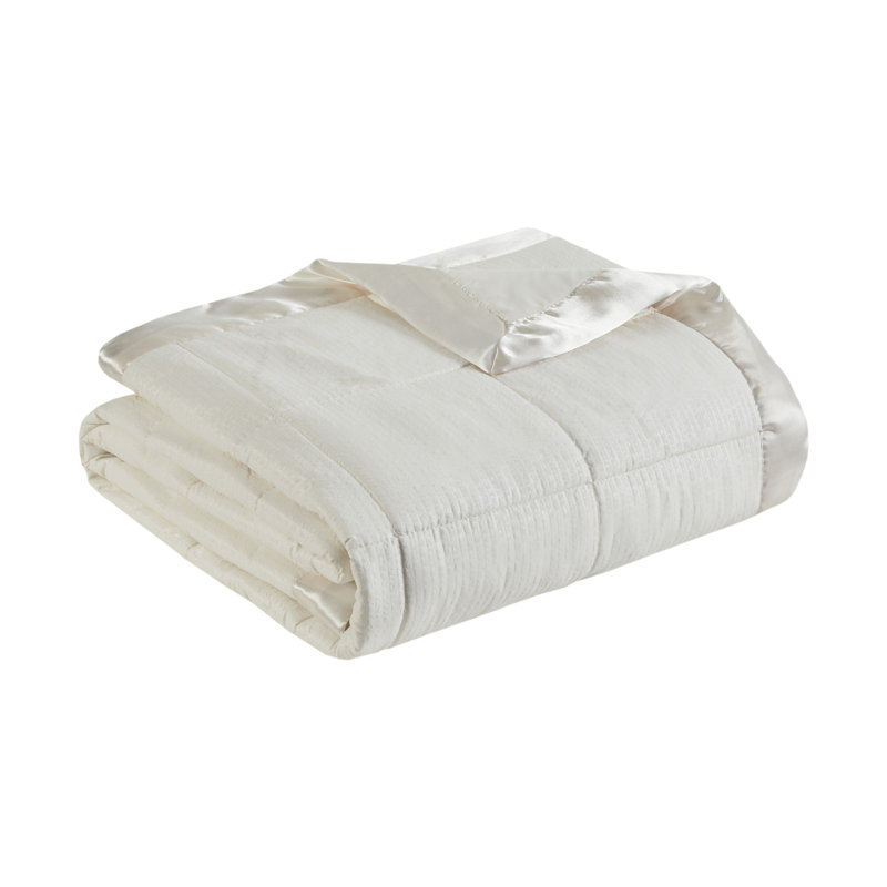 Lilac King Quilted Down Alternative Blanket with Satin Trim