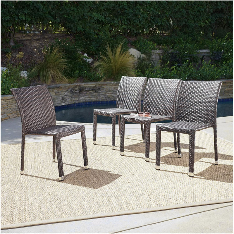 Chaise LARACHE en aluminium sans accoudoirs en rotin
