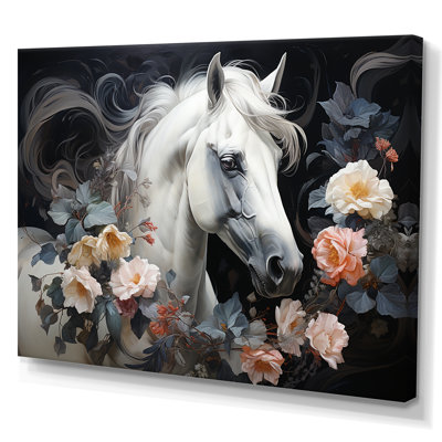 «Majestic Flower Beauty Horse II», reproduction sur toile