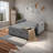 Stylish Pull-Out Sofa Bed With Woven Polyester Fabric & Solid Wood Frame-1719463441