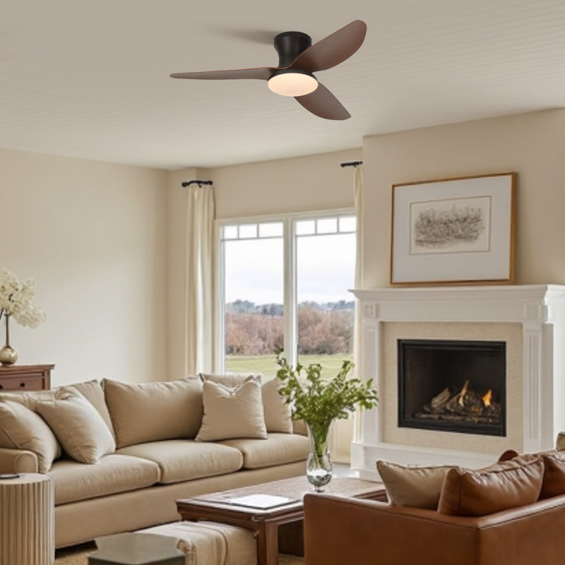 Ventilateur de plafond d'intérieur à pales en ABS de 40 po Karlena avec ensemble d'éclairage à DEL à intensité variable et télécommande, 3 températures de couleur, moteur CC réversible à 6 vitesses, minuterie
