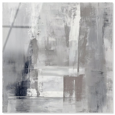 «Silver Symphony I», reproduction d'art acrylique sur toile par Art Remedy, prête à être accrochée, 12 x 12