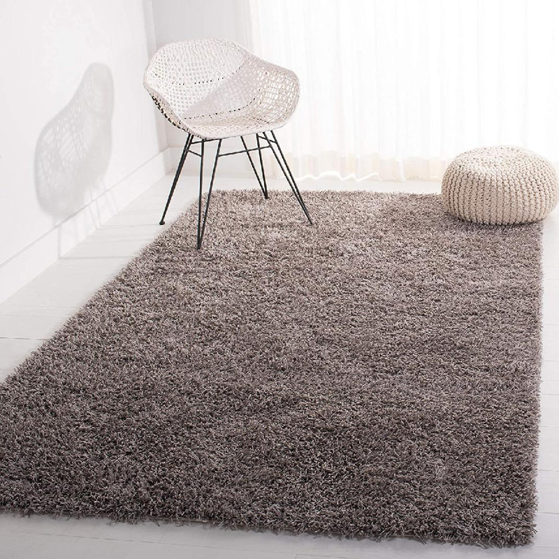 Tapis argent touffeté et fabriqué à la main Assar, Rectangle 3 pi x 5 pi
