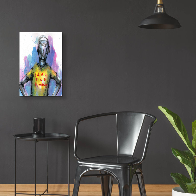 «Save The Humans» par Ric Stultz, art mural en verre acrylique, H 24 po x l 16 po x P 0,2 po