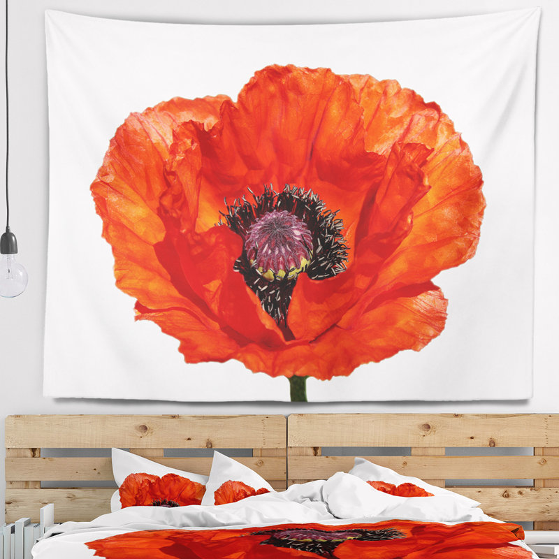 Tapisserie rouge «Poppy Blossom», H 50 po x l 60 po