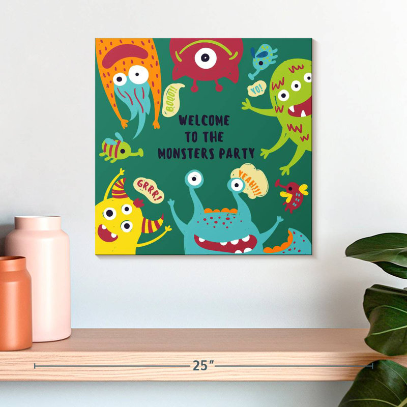 Panneau mural Khylige Welcome To The Monster, H 16 po x l 16 po