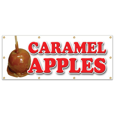 Signe de bannière de pommes caramel