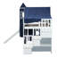 Lit mezzanine simple avec tente et tour-2101497683