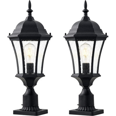 Lampadaire d'extérieur 24 po en aluminium avec base ajustable 3 po pour poteau
