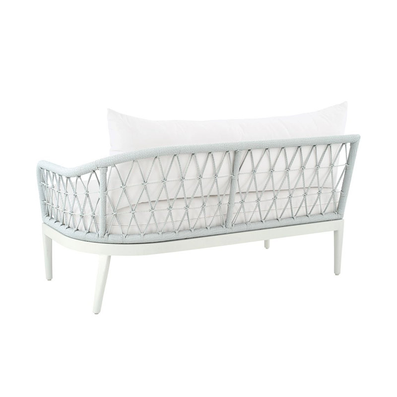 Nevis Sectional Right Arm (Facing) Settee With Cushion, Ocean