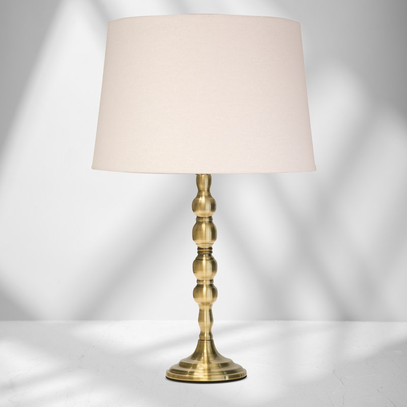 Waukena 50cm Table Lamp, Gold, 50cm H x 30cm W x 30cm D, Ivory
