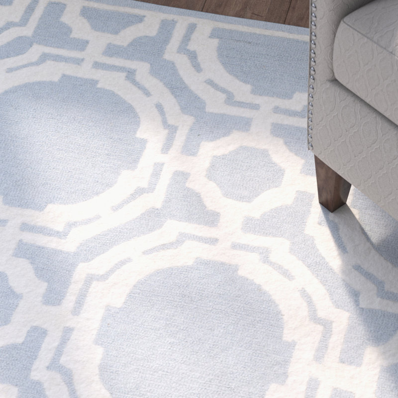 Cannen Cambridge Hand Tufted Wool Geometric Rug, Rectangle 8' x 10'