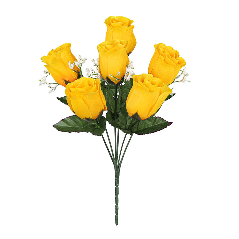 Bouquet de roses artificielles, Jaune