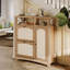  Armoire de rangement pour chaussures Farmhouse 2 tiroirs rabattables et armoire à chaussures latérale avec tablettes réglables