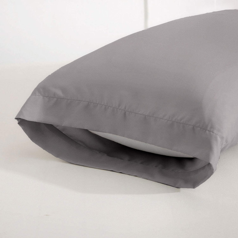 Kotto 100% Polyester Square Oxford Pillowcases, Grey
