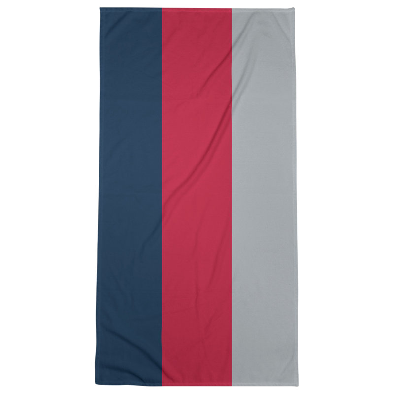 Cotton Blend Beach Towel, Red/Gray/Navy Blue