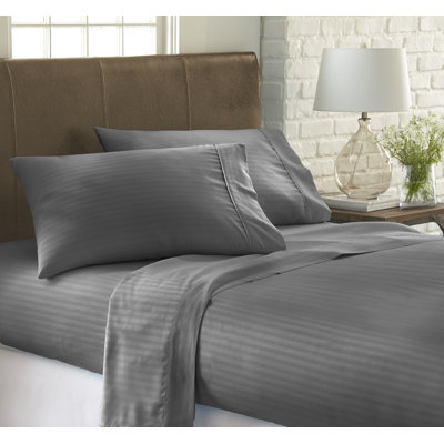 Becky Cameron Striped Embossed 4 Piece Bed Sheet Set