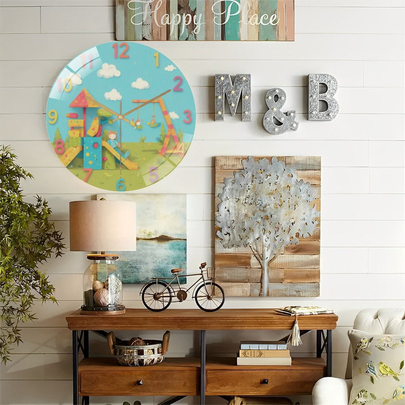 Horloge murale en verre 12 po
