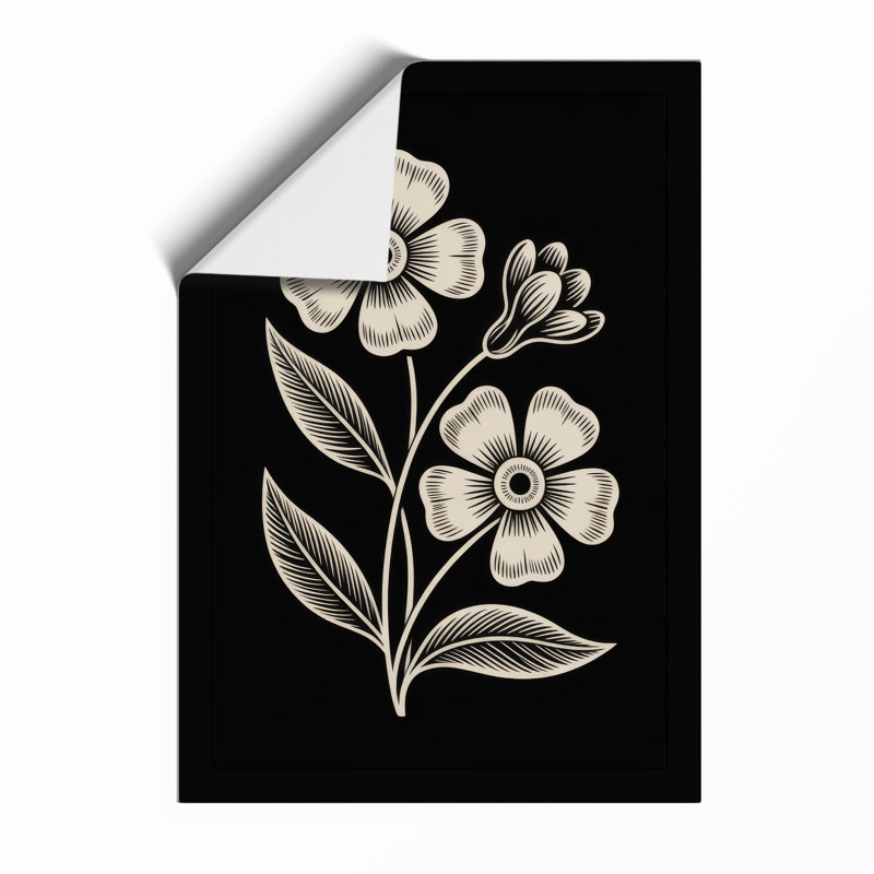 Daisy Stem Study Botanical - Framed Print, Unframed, A4 - 29.7 x 21.0 cm