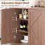 Armoire de rangement à 3 niveaux avec porte de grange à 3 niveaux (panneau de fibres à densité moyenne + autocollant 3D)