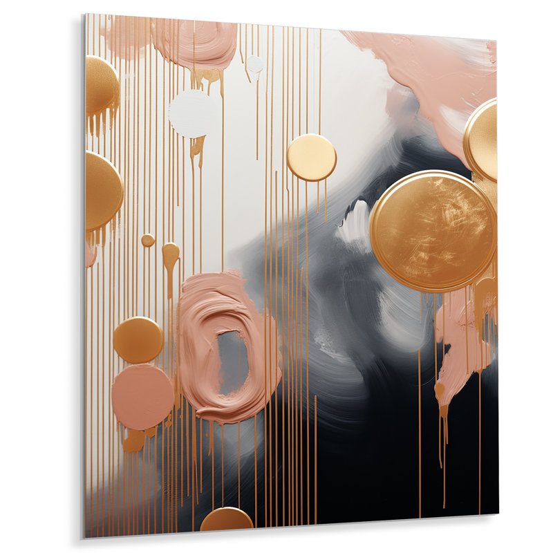 Or et or abstraits formes harmoniques IV - formes abstraites, art mural en métal, H 32 po x l 16 po x P 1 po