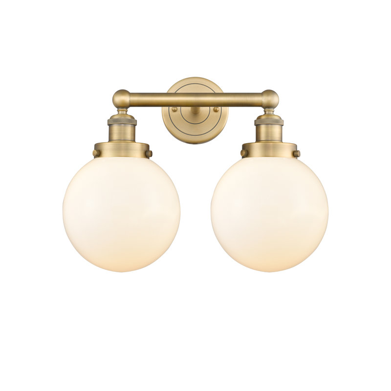 Alphonsa 2 - Light Dimmable Vanity Light, Matte White, Brushed Brass