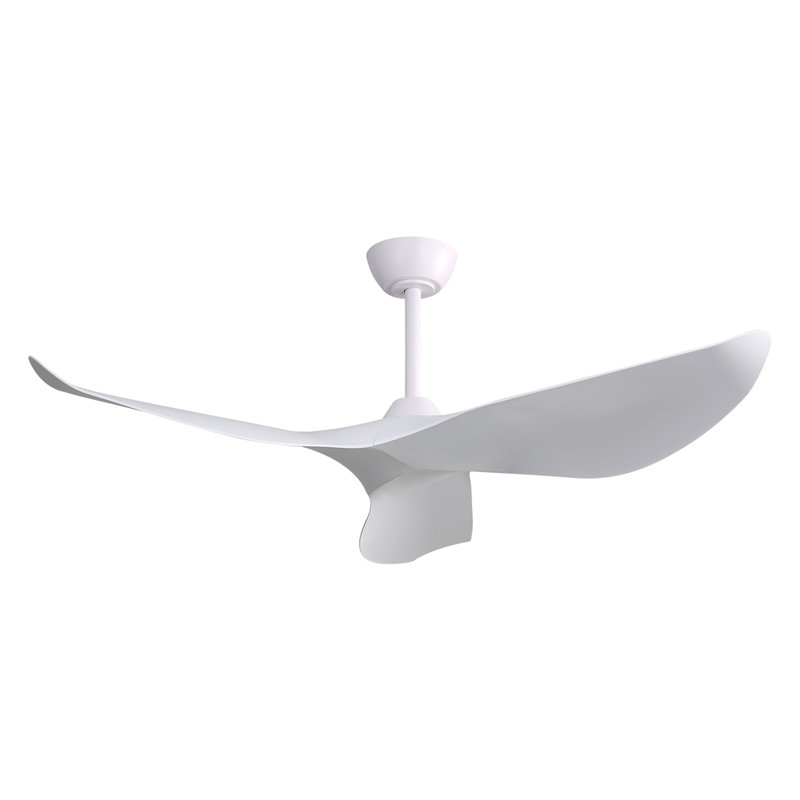 52 Inch Indoor Ceiling Fan Without Light, White, 52" Wide, White