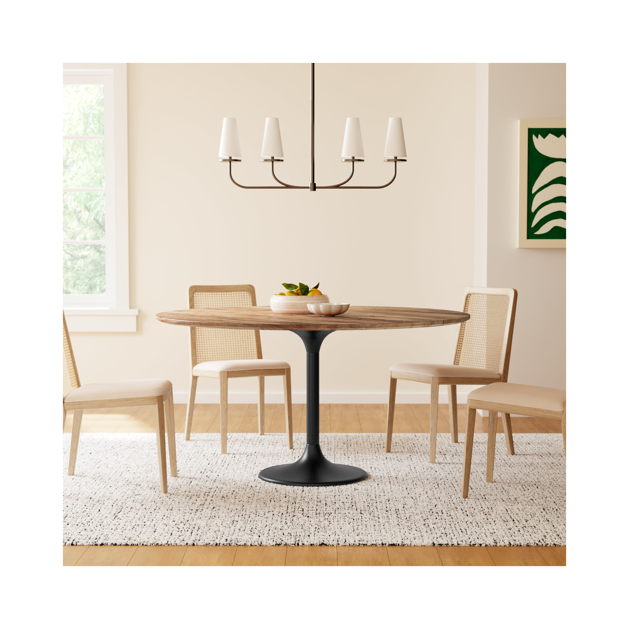 Victorine Modern Dining Table, Wood, 30"H x 71"W x 36"D