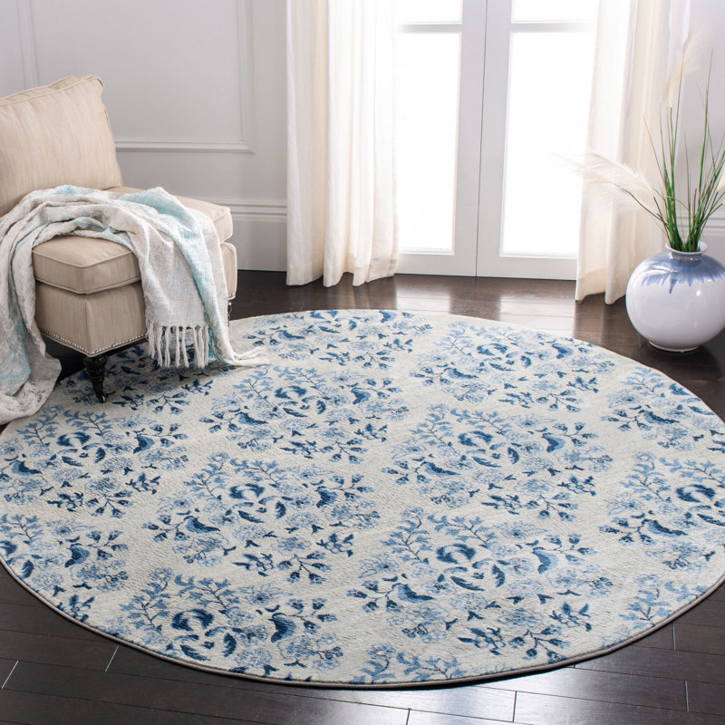 Chesterfeld Performance Floral / Flower Rug, Round 4'