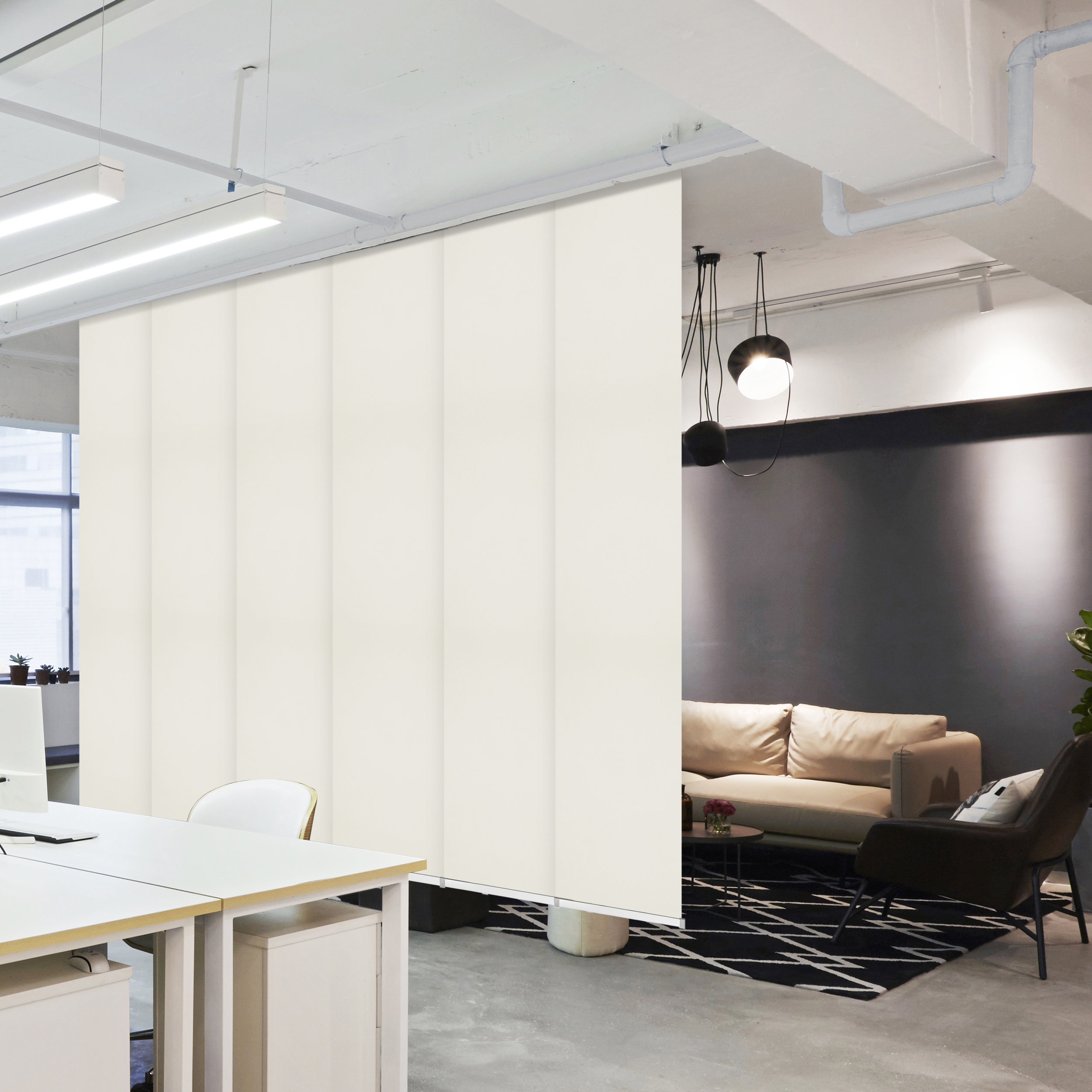 Rod Desyne Clay 6-Panel Single Rail Panel Track Extendable 48