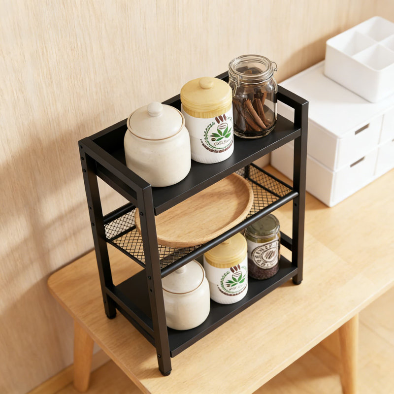 Étagère à épices industrielle à 3 niveaux et étagère de comptoir polyvalente pour cuisine, bureau, salon et salle de bain
