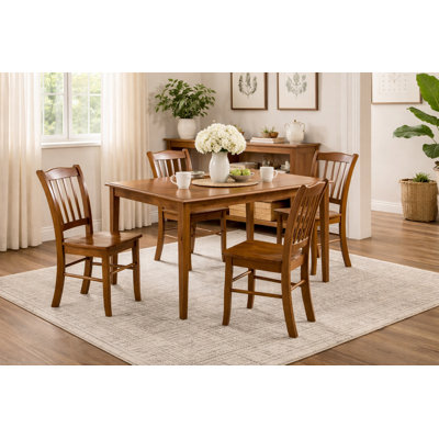 Weldy 4 - Person Solid Wood Top Four Leg Dining Set