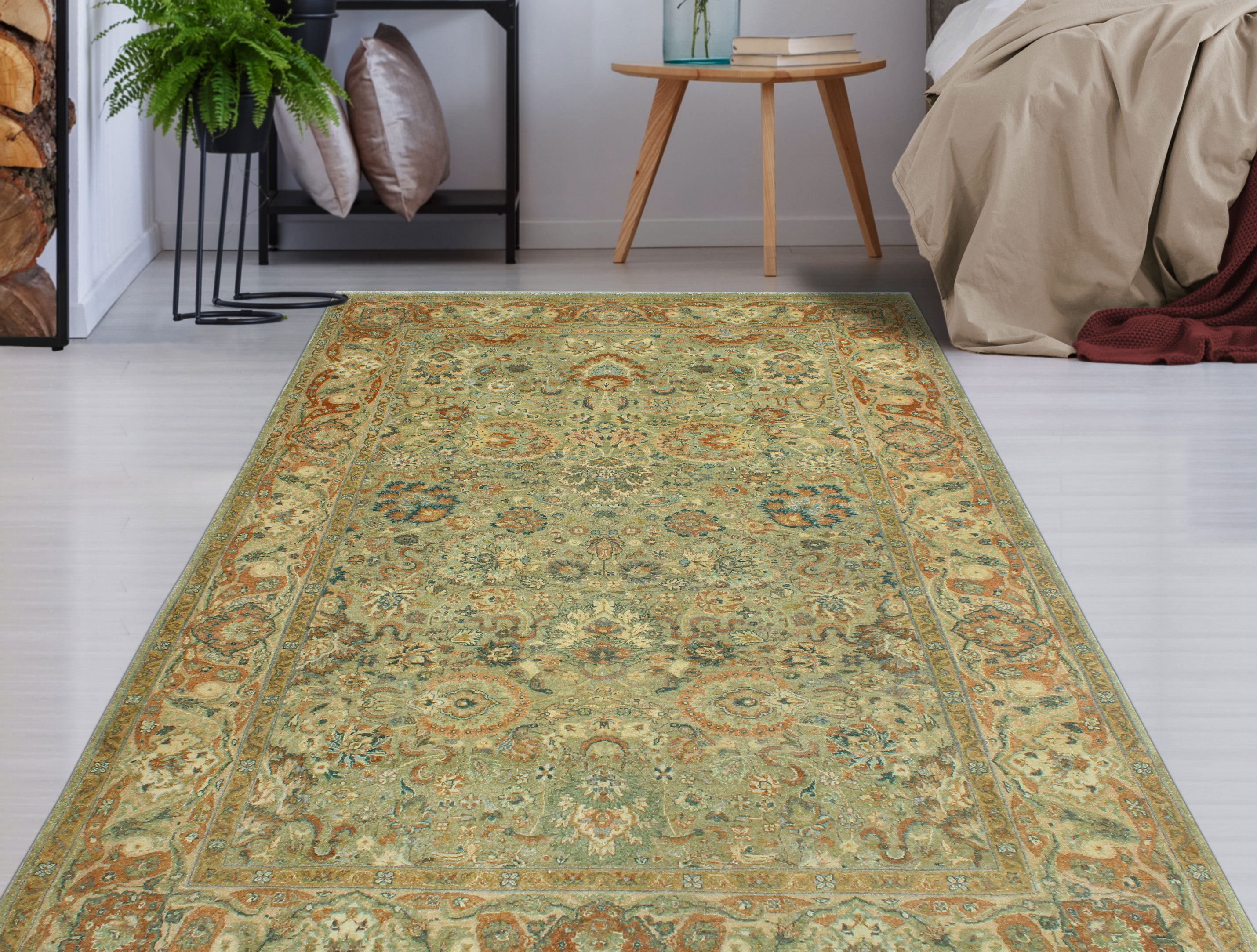 Isabelline Pak-Persian Jahan Lt. Green Rug | Wayfair