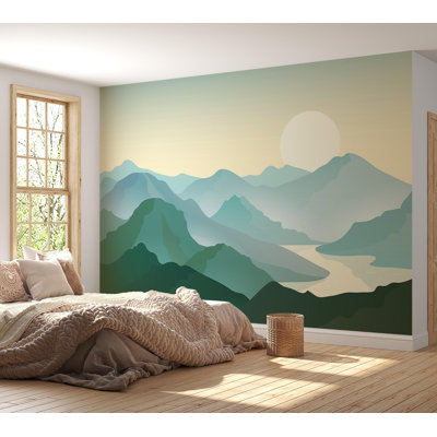 Premium Wallpaper Wall Mural - Mountain Sunrise