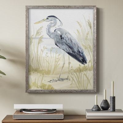 Heron on the Coast II Framed Print - Solid Wood