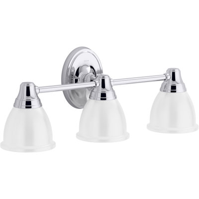 Forte 3 Light Indoor Bathroom Vanity Light Fixture, Position Facing Up or Down, UL Listed
