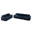 Ensemble de canapé 2 pièces 5 places en velours côtelé avec sièges profonds et coussins capitonnés sans assemblage, bleu marine-129204977