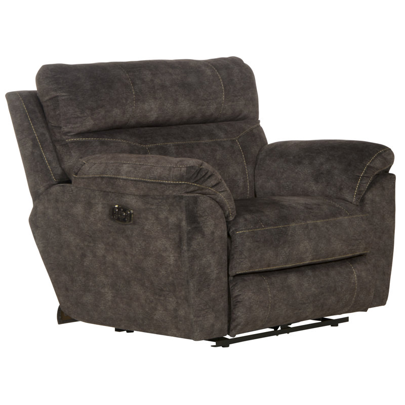 Ameja 52" Wide Power Standard Recliner, Yes, Smoke 100% Polyester